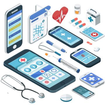 pngtree online healthcare flat of medical app png image_12959386